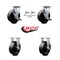 Service Caster 6 Inch Glass Filled Nylon Caster Set with 2 Brakes/Swivel Lock 2 Rigid SCC SCC-30CS620-GFNB-TLB-BSL-2-R-2 - alternate 2